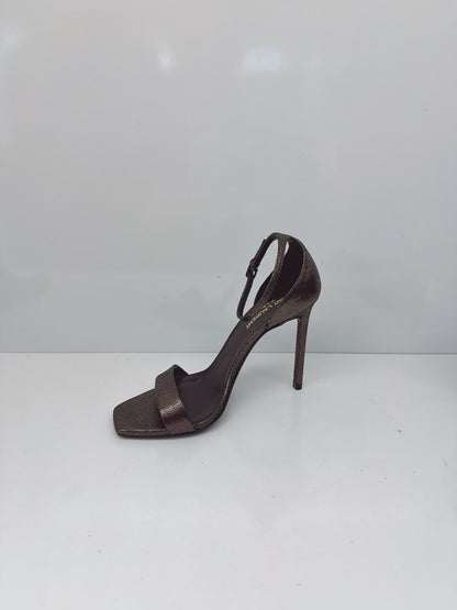 METALLIC BRONZE GUNMETAL FINISH AMBER 105 SANDALS 37