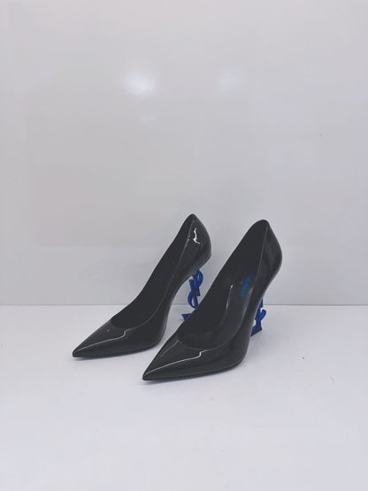 BLACK PATENT LEATHER OPYUM PUMPS 37