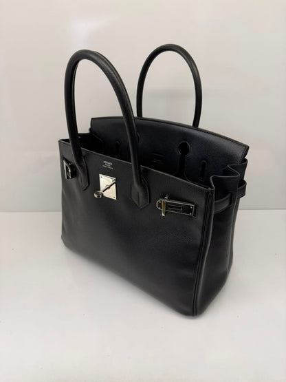 BLACK BIRKIN 30 EPSOM LEATHER PALLADIUM HARDWARE