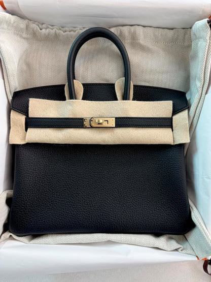 BLACK BIRKIN 25 TOGO LEATHER PERMABRASS HARDWARE