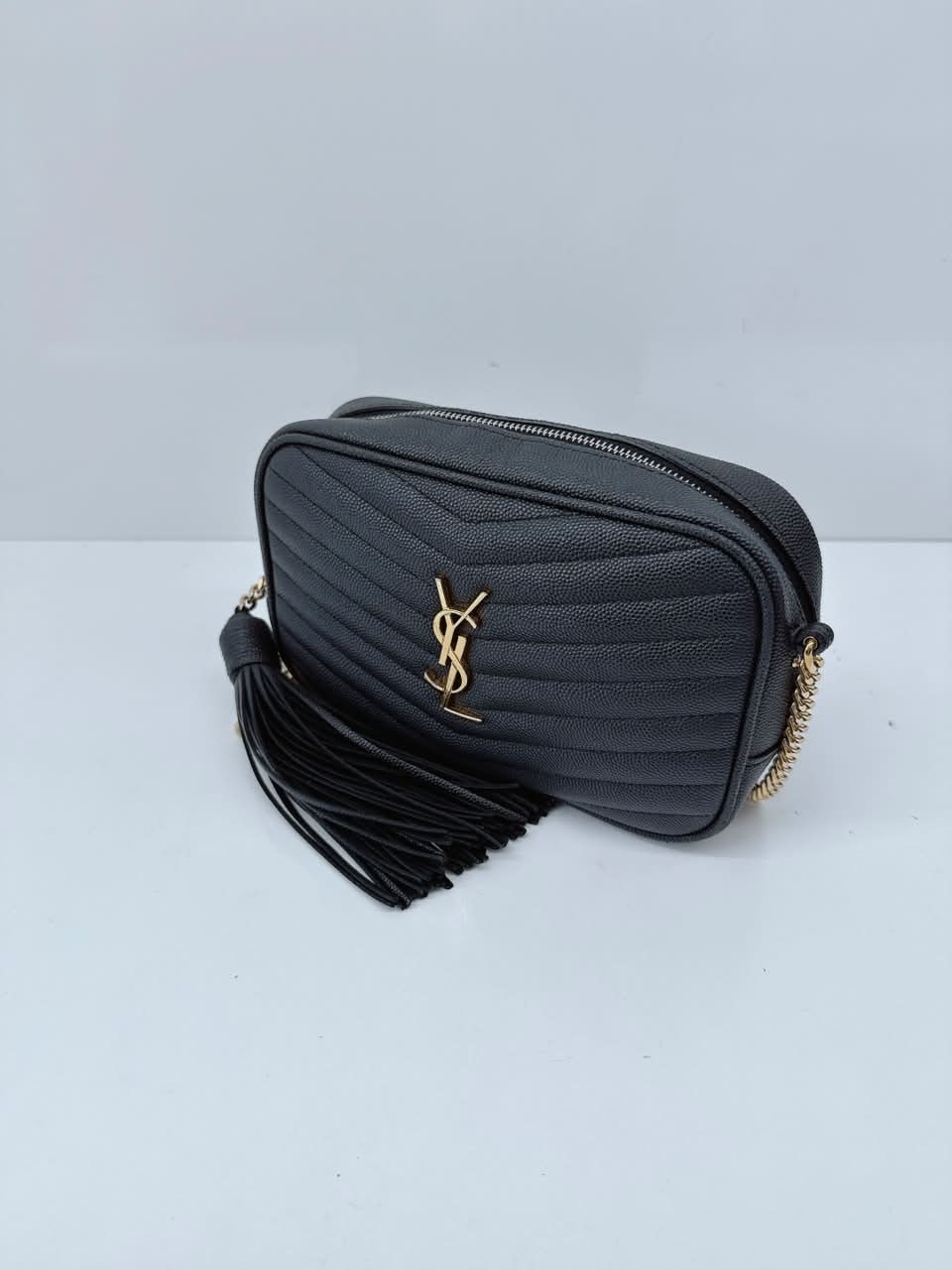 BLACK MATELASSE LEATHER LOU MINI SHOULDER BAG
