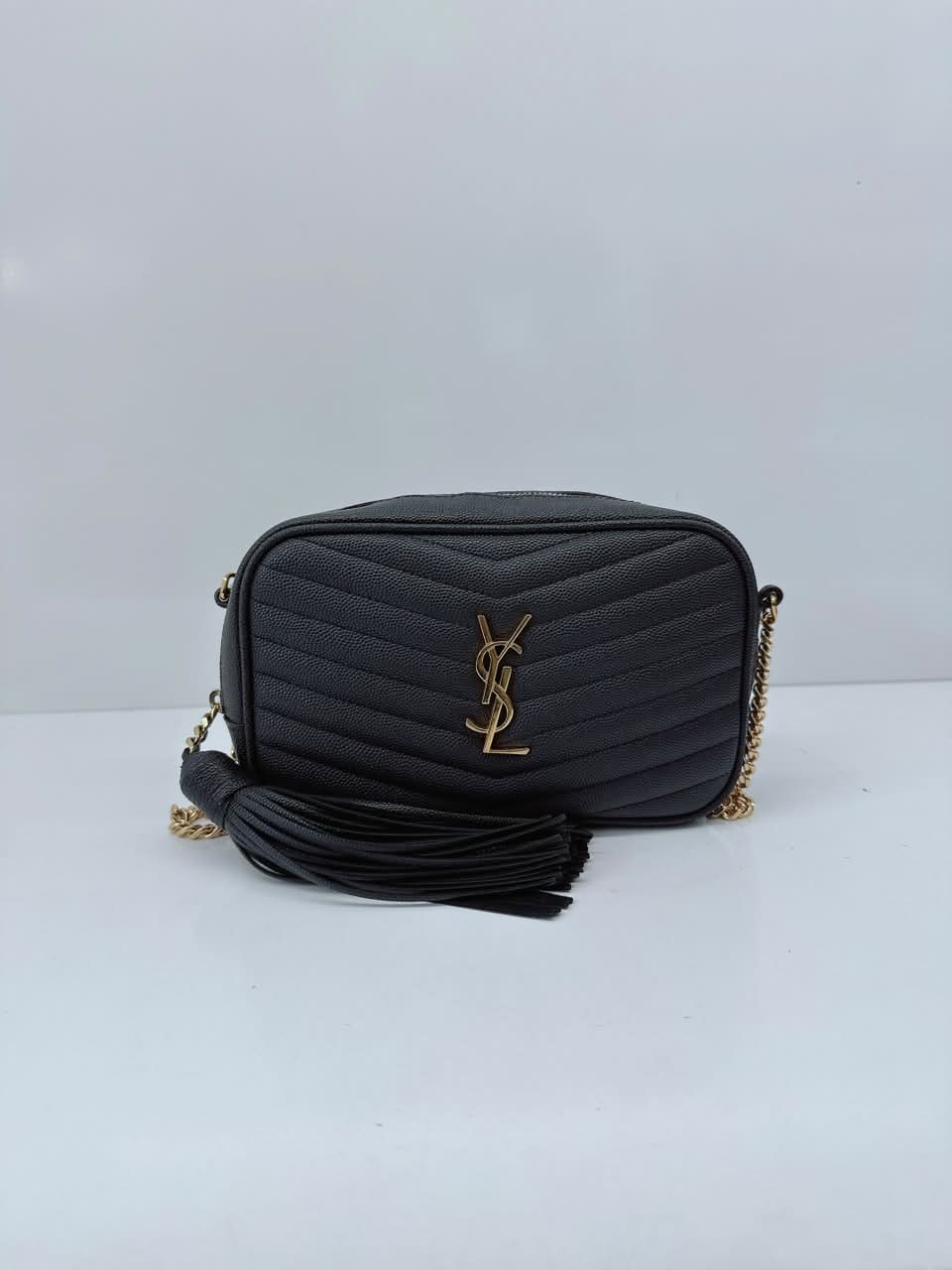 BLACK MATELASSE LEATHER LOU MINI SHOULDER BAG