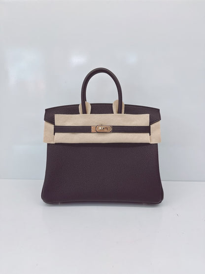 BLACK BIRKIN 25 TOGO LEATHER PERMABRASS HARDWARE