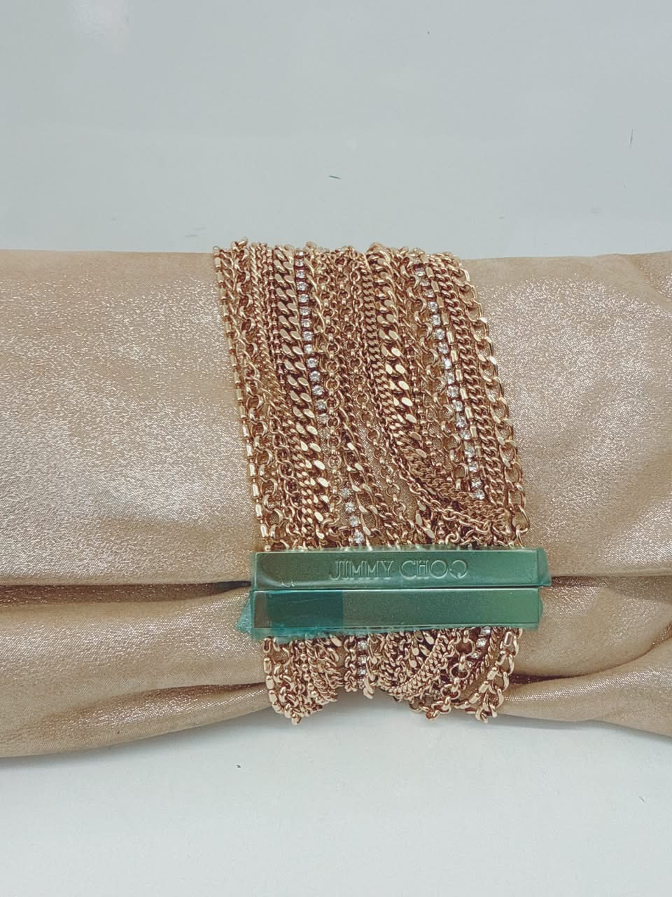 GOLD GLITTER SUEDE CHANDRA CLUTCH