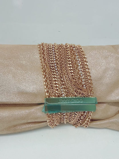 GOLD GLITTER SUEDE CHANDRA CLUTCH