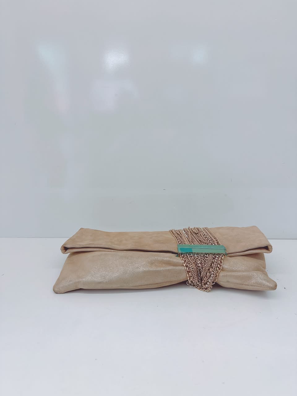 GOLD GLITTER SUEDE CHANDRA CLUTCH