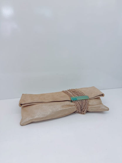 GOLD GLITTER SUEDE CHANDRA CLUTCH