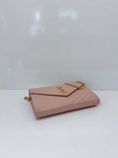 PALE PINK MONOGRAM GRAIN DE POUDRE CLASSIC CASSANDRE WALLET ON CHAIN