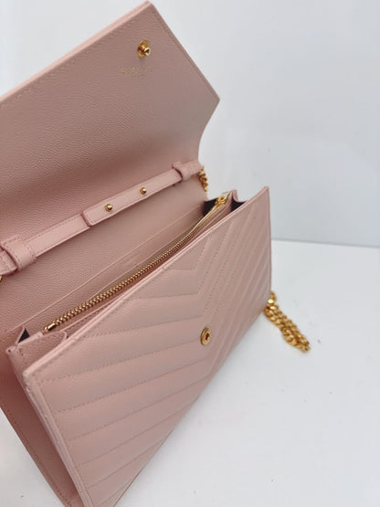 PALE PINK MONOGRAM GRAIN DE POUDRE CLASSIC CASSANDRE WALLET ON CHAIN