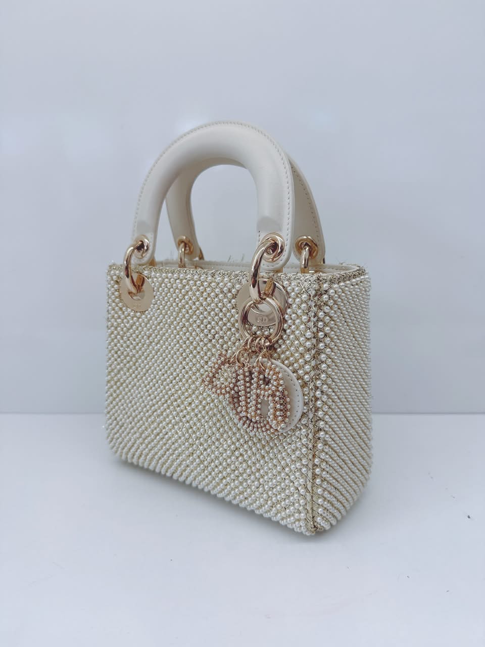 IVORY FAUX PEARL MINI LADY DIOR BAG