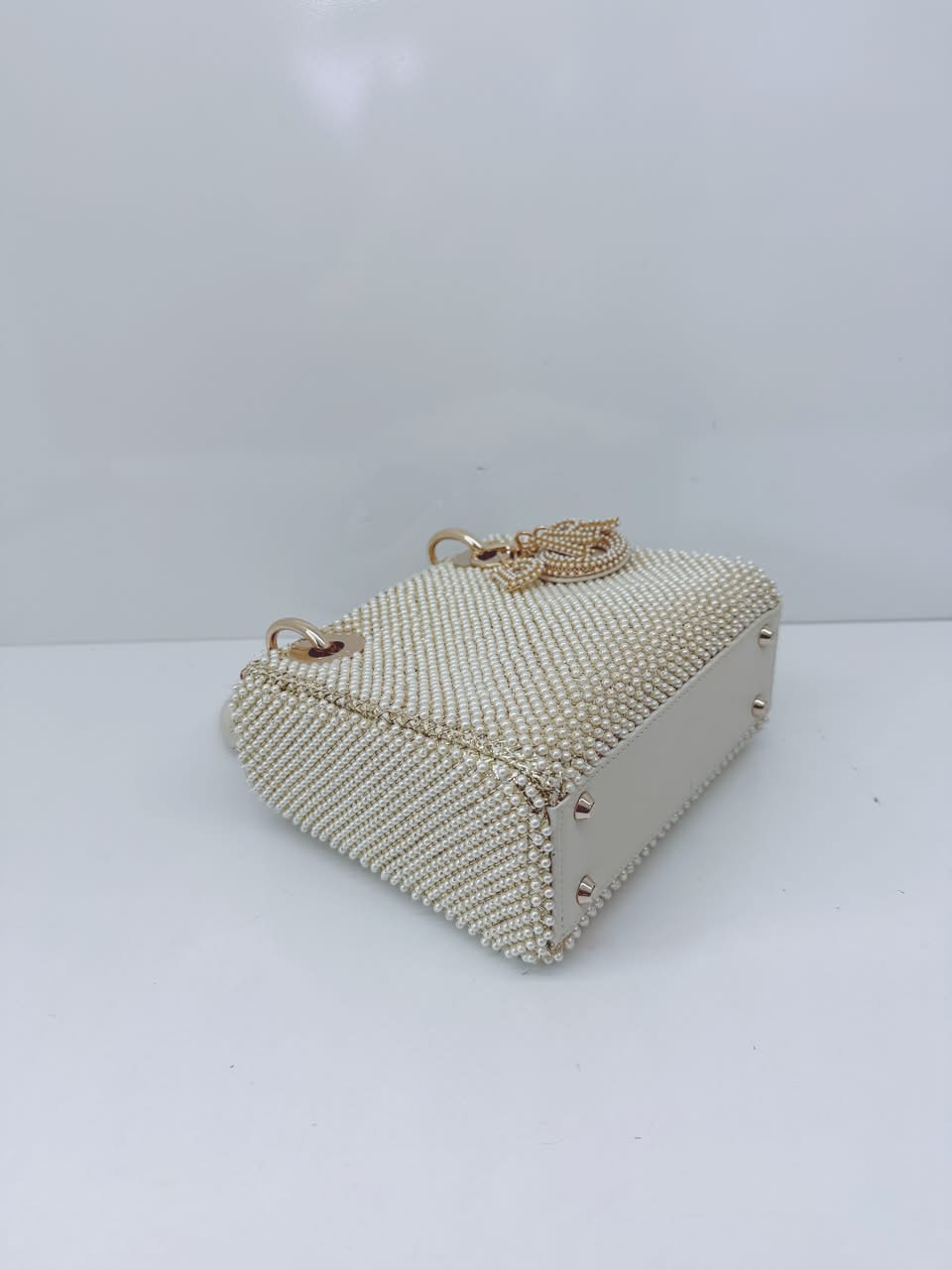 IVORY FAUX PEARL MINI LADY DIOR BAG