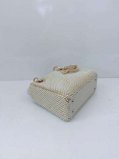 IVORY FAUX PEARL MINI LADY DIOR BAG