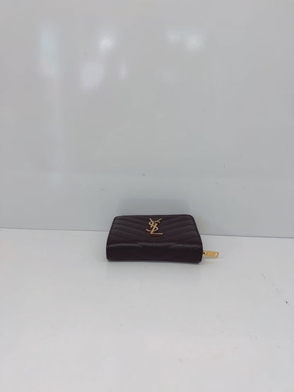 BLACK GRAIN DE POUDRE CASSANDRE MATELASSE COMPACT ZIP AROUND WALLET