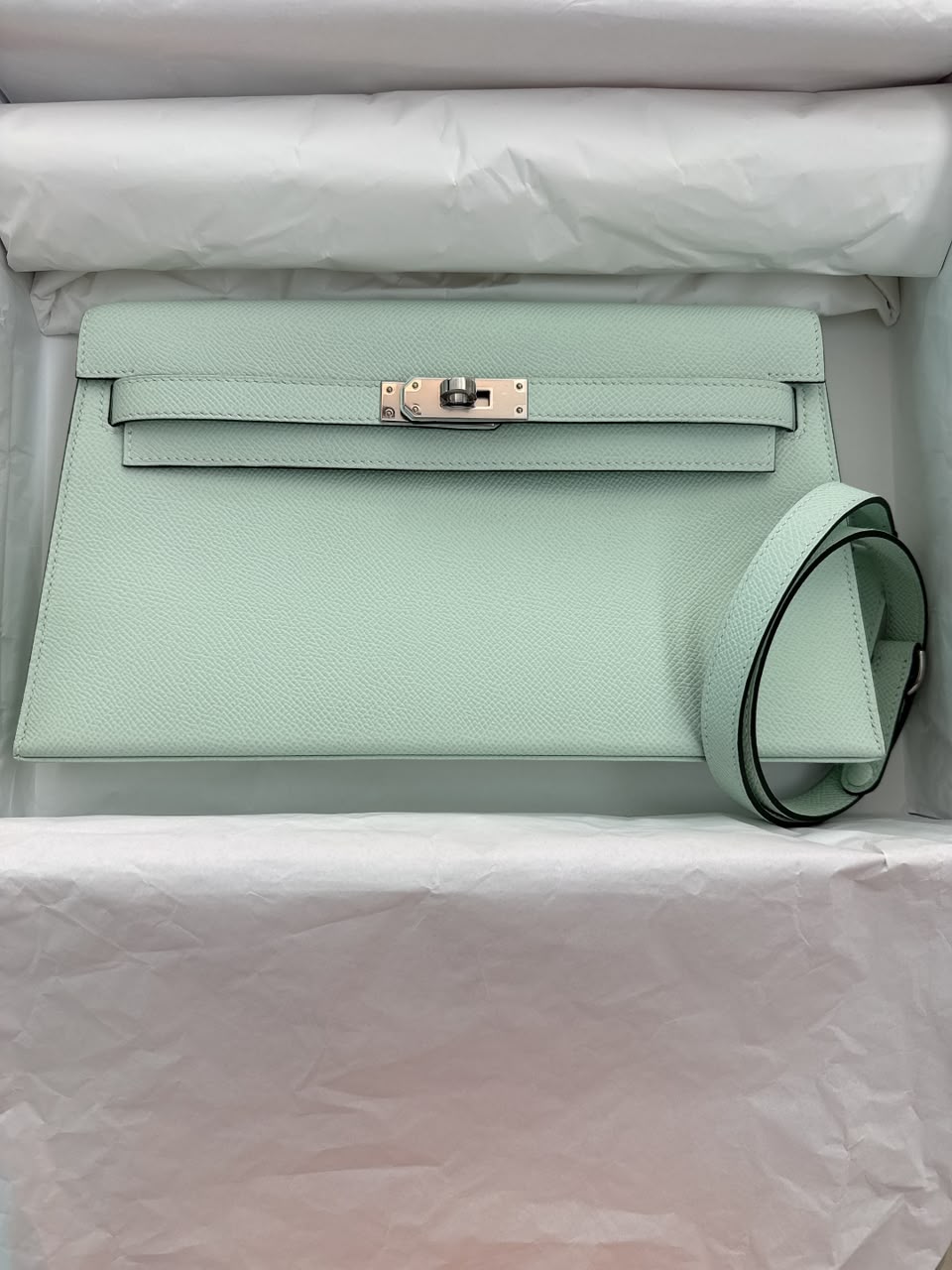 KELLY ELAN VERT PEPPERMINT EPSOM PALLADIUM HARDWARE