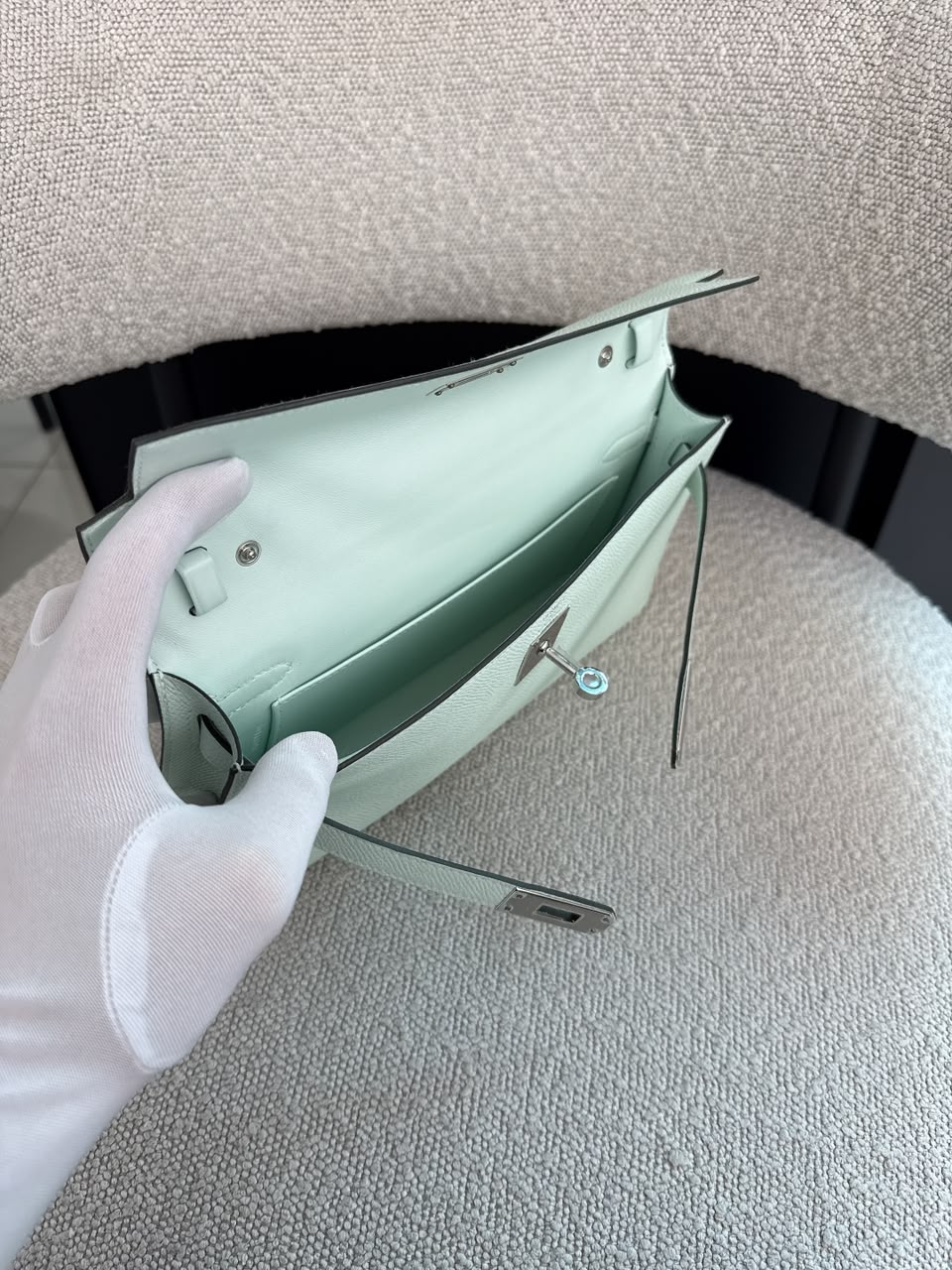 KELLY ELAN VERT PEPPERMINT EPSOM PALLADIUM HARDWARE