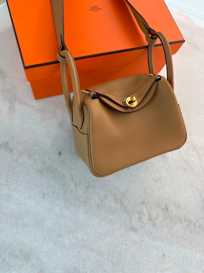 BISCUIT MINI LINDY 20 CLEMENCE LEATHER GOLD HARDWARE