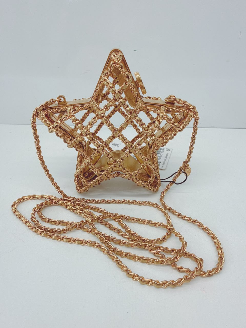 GOLD METAL CC STAR MINAUDIERE CROSSBODY BAG