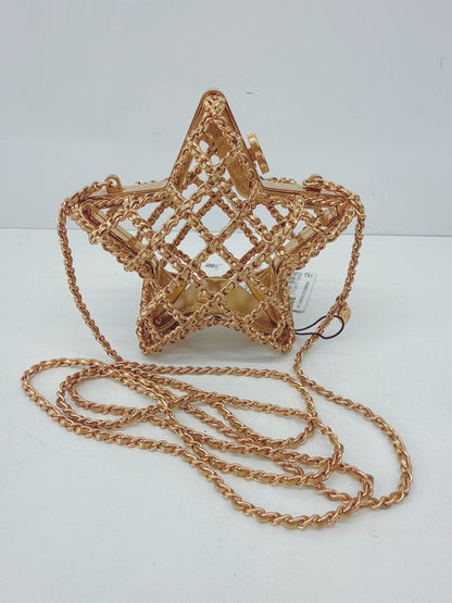 GOLD METAL CC STAR MINAUDIERE CROSSBODY BAG