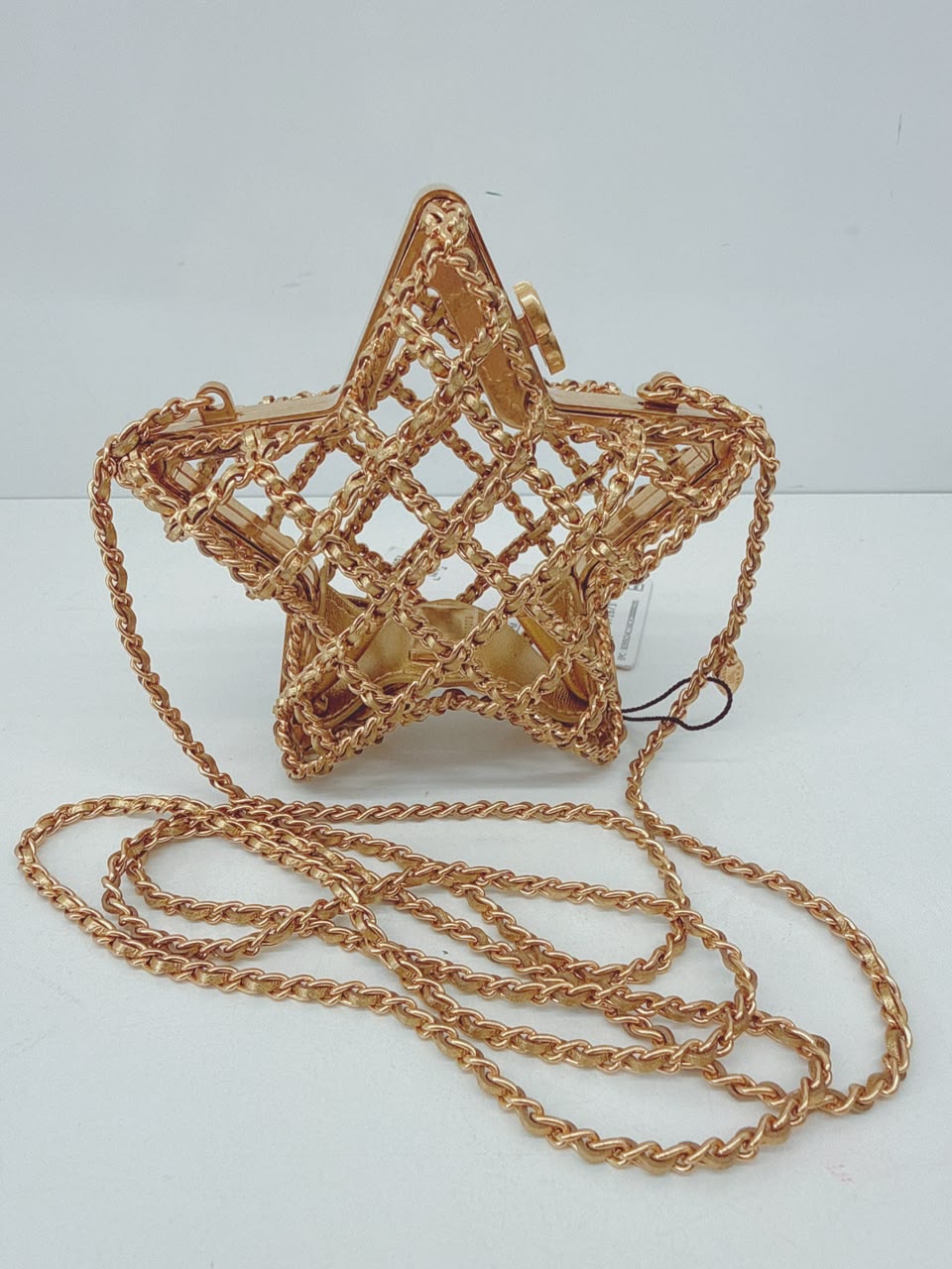 GOLD METAL CC STAR MINAUDIERE CROSSBODY BAG