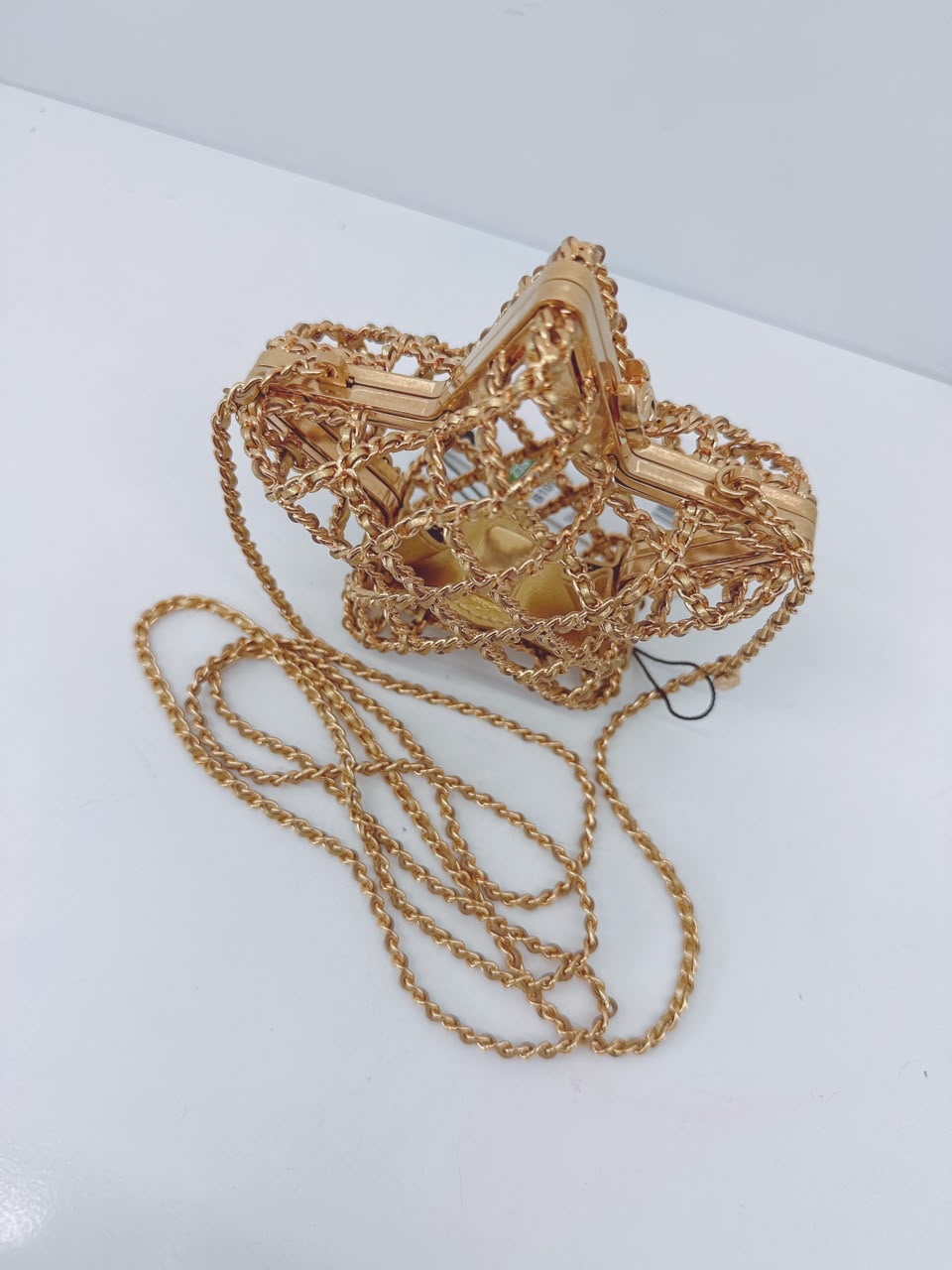 GOLD METAL CC STAR MINAUDIERE CROSSBODY BAG