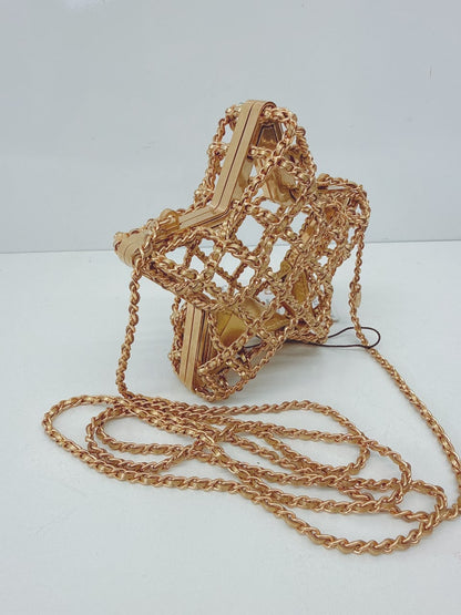 GOLD METAL CC STAR MINAUDIERE CROSSBODY BAG