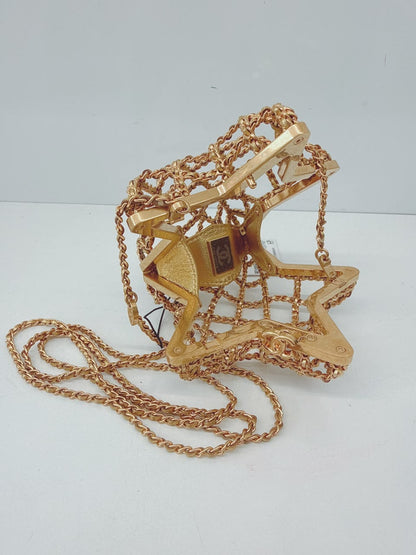 GOLD METAL CC STAR MINAUDIERE CROSSBODY BAG