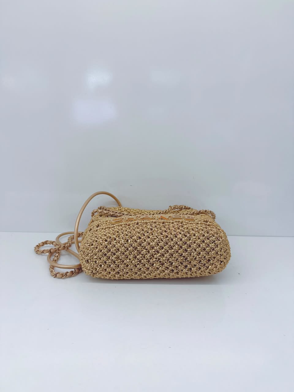 GOLD METALLIC CALFSKIN MACRAME MINI CHANEL 22