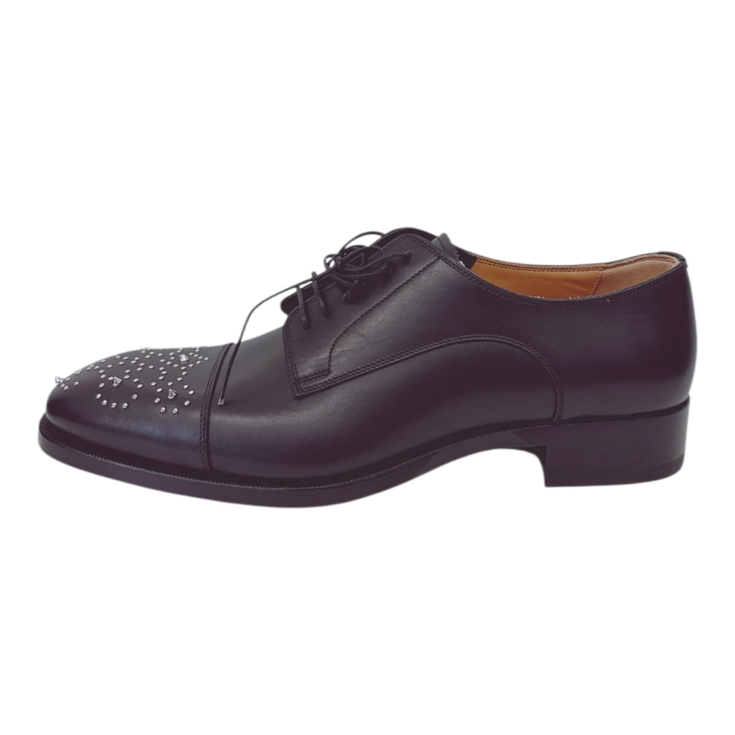 BLACK MALTESE STUDDED LEATHER DERBY SHOES 42