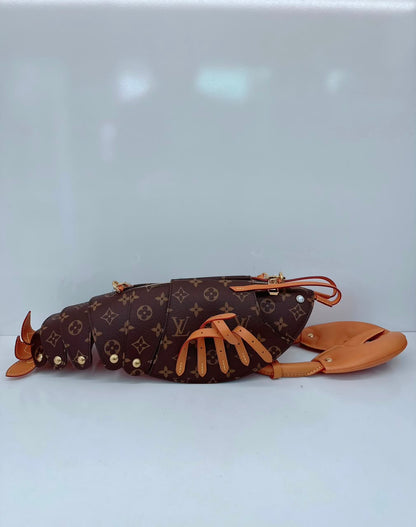 BROWN MONOGRAM CANVAS LOBSTER WEARABLE WALLET