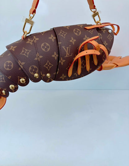 BROWN MONOGRAM CANVAS LOBSTER WEARABLE WALLET