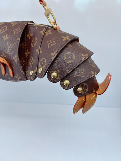 BROWN MONOGRAM CANVAS LOBSTER WEARABLE WALLET