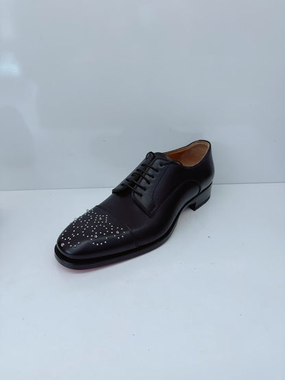 BLACK MALTESE STUDDED LEATHER DERBY SHOES 42