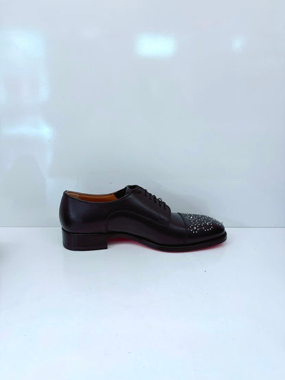 BLACK MALTESE STUDDED LEATHER DERBY SHOES 42