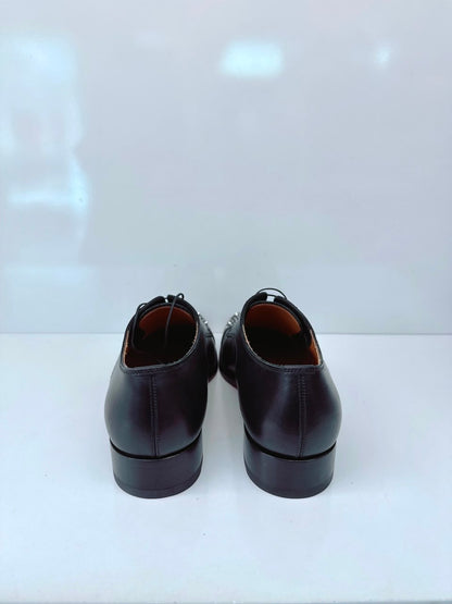 BLACK MALTESE STUDDED LEATHER DERBY SHOES 42