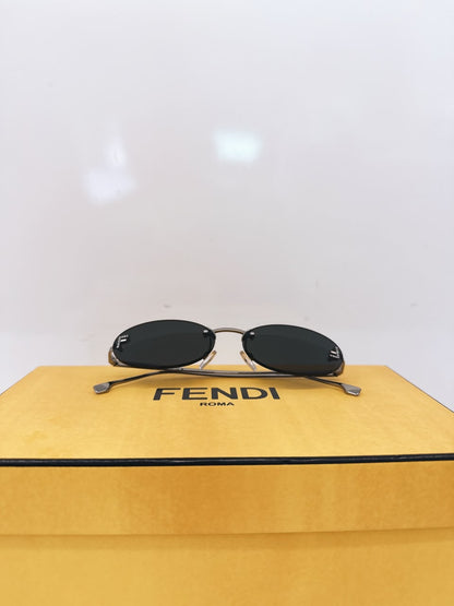 FIRST CRYSTAL BLACK OVAL SUNGLASSES