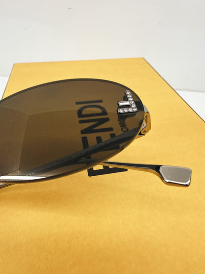 FIRST CRYSTAL BLACK OVAL SUNGLASSES