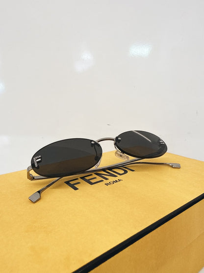 FIRST CRYSTAL BLACK OVAL SUNGLASSES