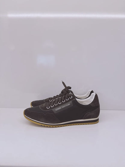 DARK GREEN SUEDE LEATHER AND NYLON TRAINERS LOW TOP SNEAKERS 10