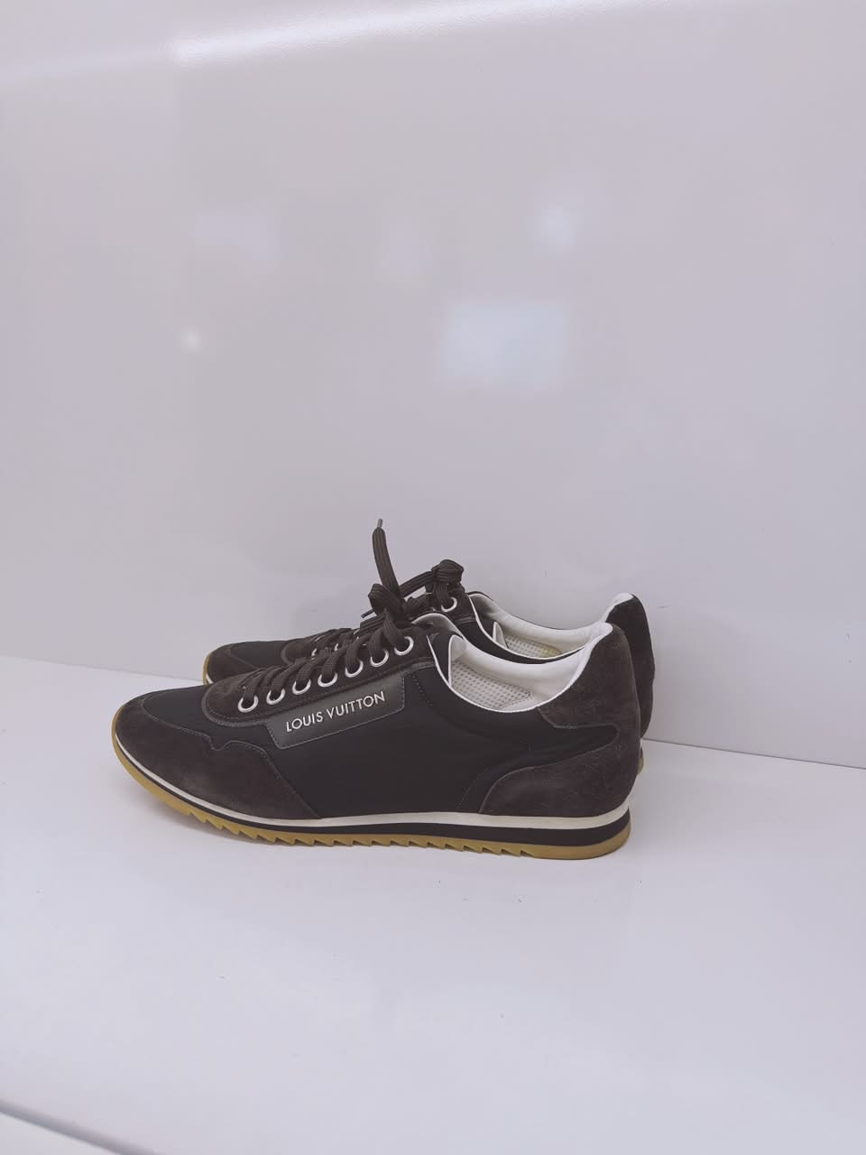 DARK GREEN SUEDE LEATHER AND NYLON TRAINERS LOW TOP SNEAKERS 10