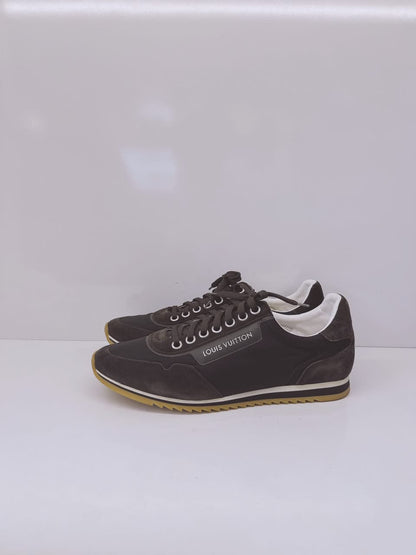 DARK GREEN SUEDE LEATHER AND NYLON TRAINERS LOW TOP SNEAKERS 10