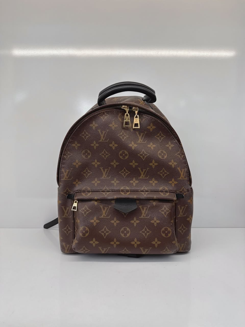 BROWN BLACK MONOGRAM CANVAS PALM SPRING MM BACKPACK