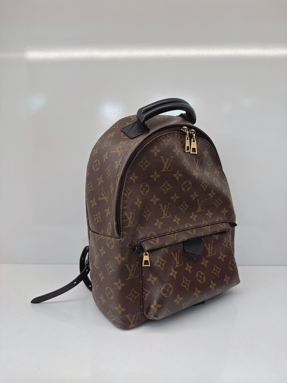 BROWN BLACK MONOGRAM CANVAS PALM SPRING MM BACKPACK