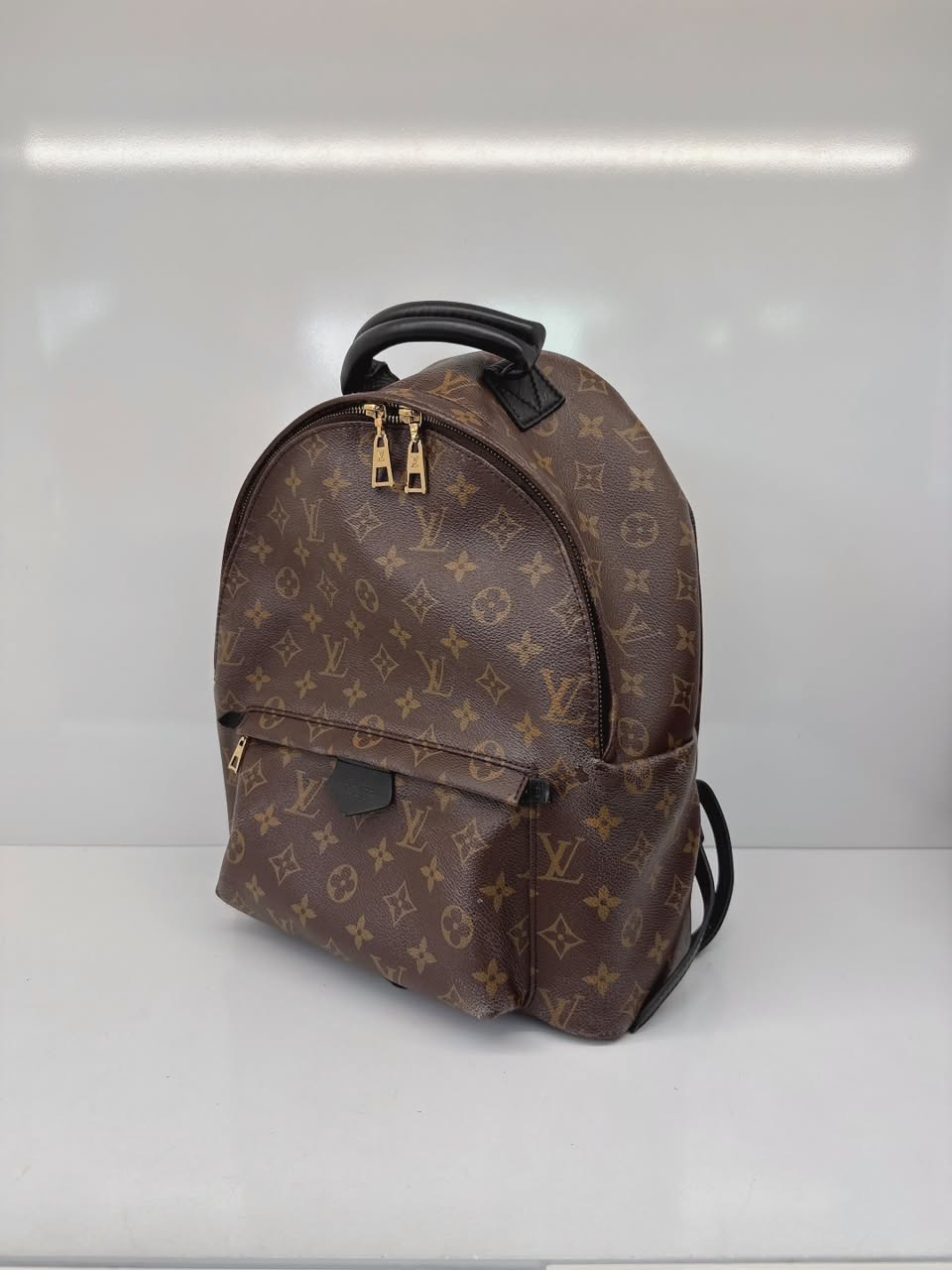 BROWN BLACK MONOGRAM CANVAS PALM SPRING MM BACKPACK