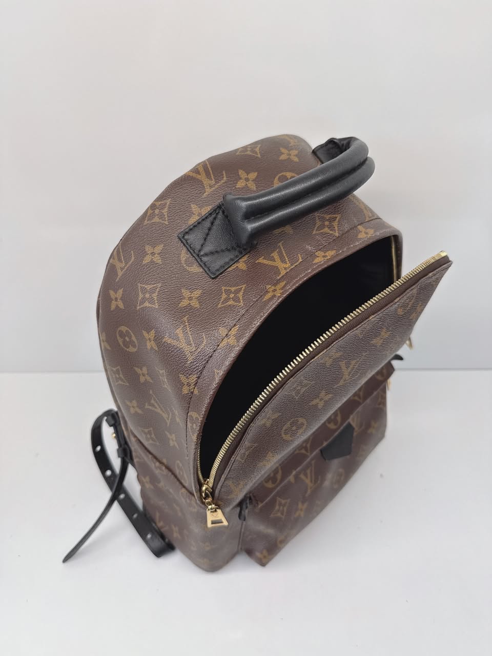 BROWN BLACK MONOGRAM CANVAS PALM SPRING MM BACKPACK