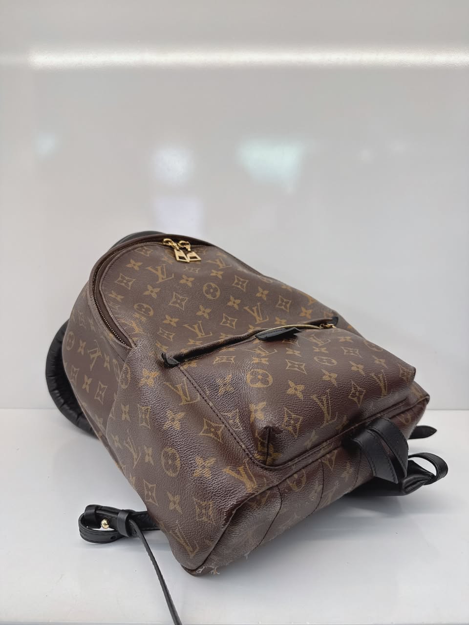 BROWN BLACK MONOGRAM CANVAS PALM SPRING MM BACKPACK