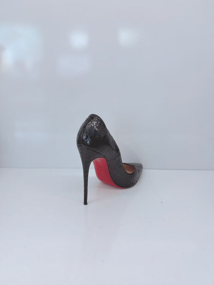 BLACK PYTHON LEATHER SO KATE PUMPS 39