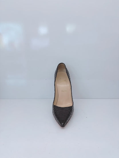 BLACK PYTHON LEATHER SO KATE PUMPS 39