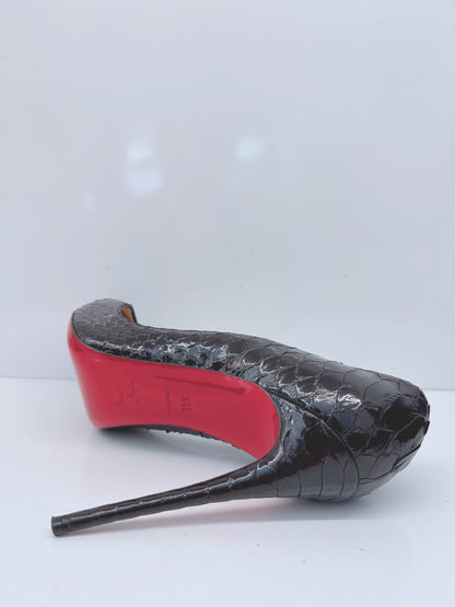BLACK PYTHON LEATHER SO KATE PUMPS 39