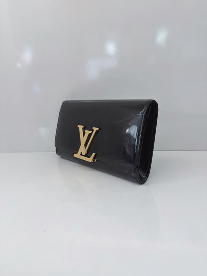 BLACK VERNIS LOUISE CLUTCH