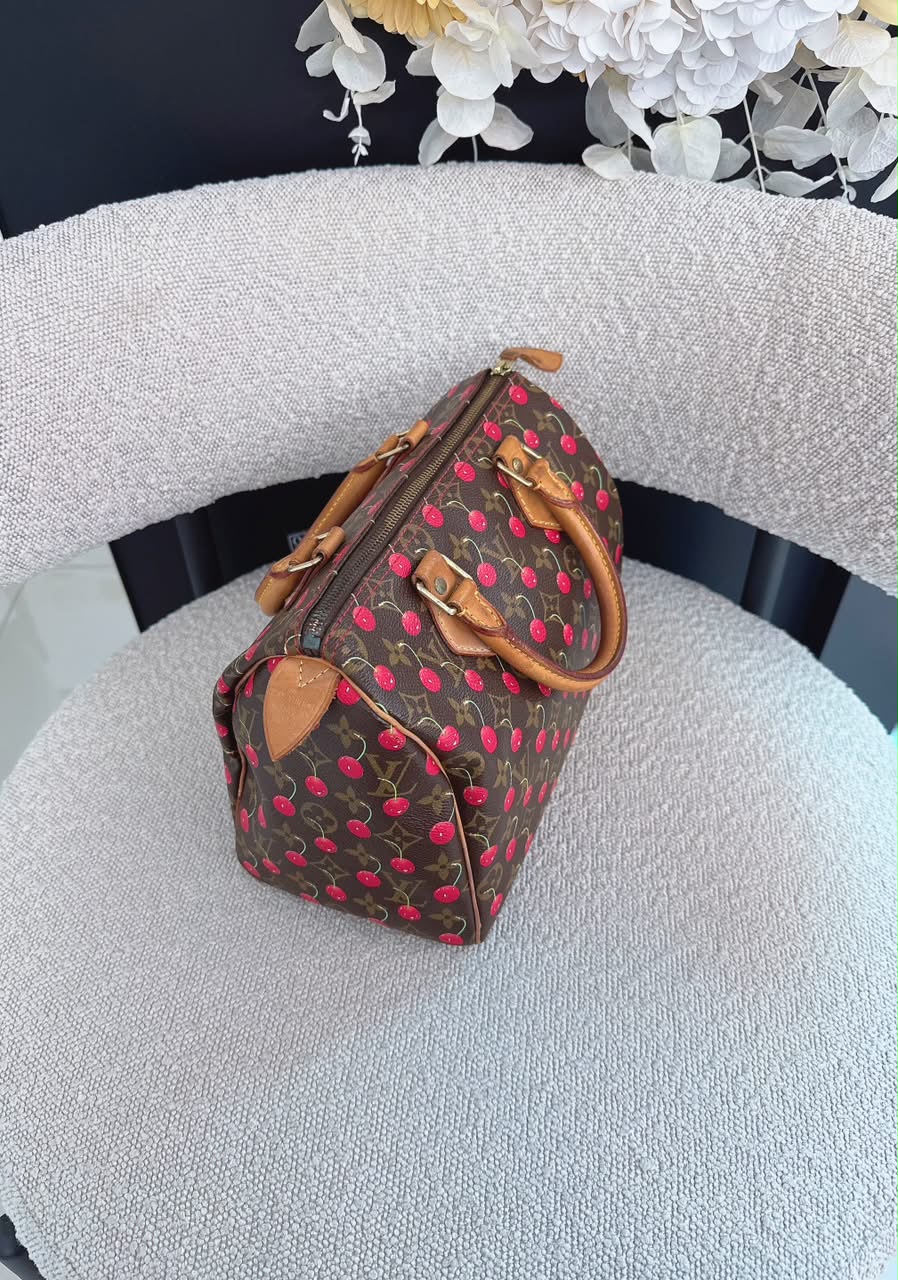 CHERRY CERISES MONOGRAM SPEEDY 25